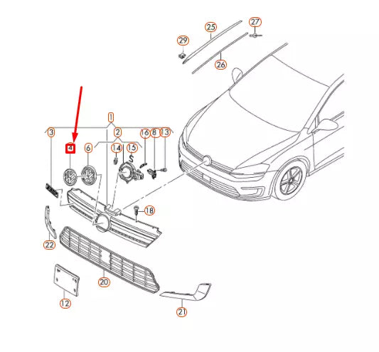 NEW VOLKSWAGEN GOLF MK7 FRONT VW EMBLEM BADGE 5GE853600AFL ORIGINAL