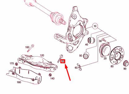 new mercedes-benz c w204 rear suspension control arm bolt a0029907503 original