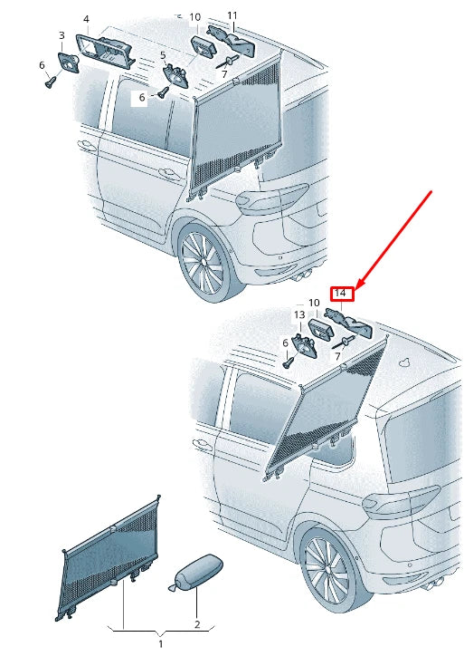 NEW VW TOURAN 5T REAR LEFT NET PARTITION HOLDER 5TA861821E