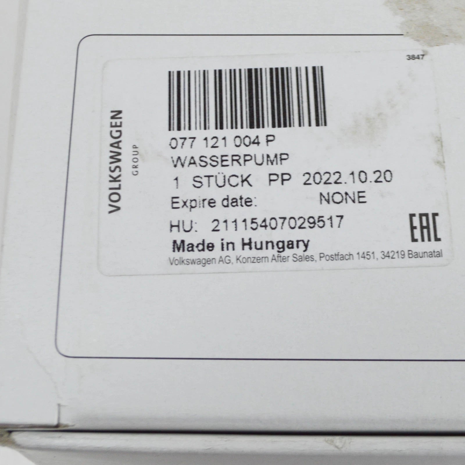 NEW AUDI A6 C5 COOLANT PUMP WITH SEAL 077121004P ORIGINAL