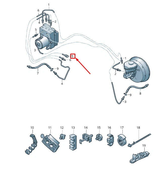 NEW VW TOUAREG 7P HYDRAULICS TO SEPARATION POINT BRAKE PIPE 7P0614730C