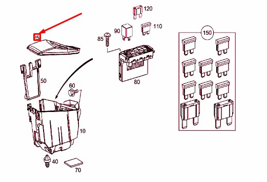 NEW MERCEDES-BENZ C W203 APPARATUS CASE COVER A2035451403 ORIGINAL