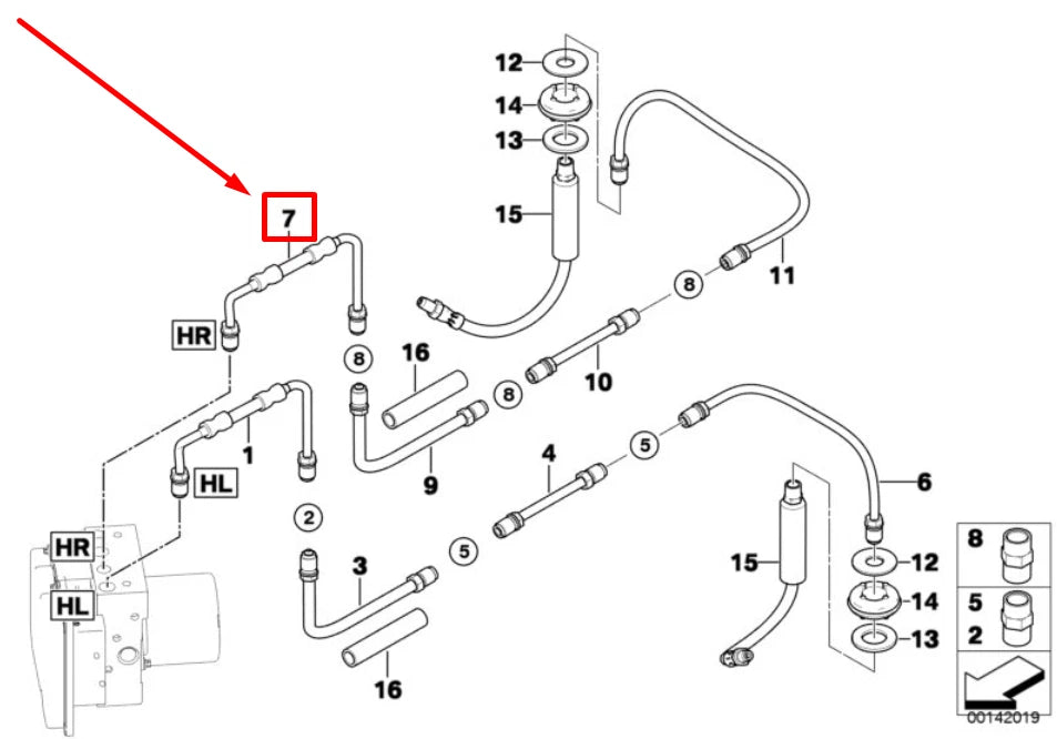 NEW BMW 5 E60 REAR BRAKE PIPELINE W/PRESSURE HOSE 6767806 34326767806 ORIGINAL