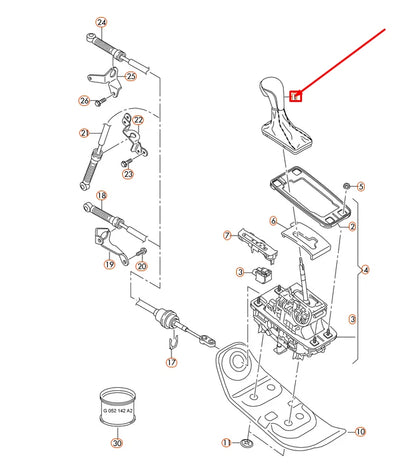 NEW AUDI A6 4G C7 SELECTOR LEVER HANDLE LHD 4G1713139ADXBA ORIGINAL