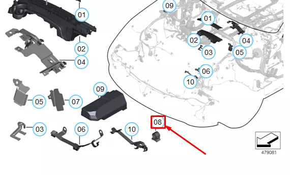 NEW BMW 7 F01 CORRUGATED TUBING HOLDER 12527577352 ORIGINAL