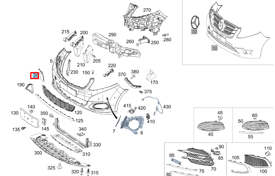 NEW MB VITO W447 FRONT BUMPER TOW HOOK EYE COVER A44788568009999 ORIGINAL