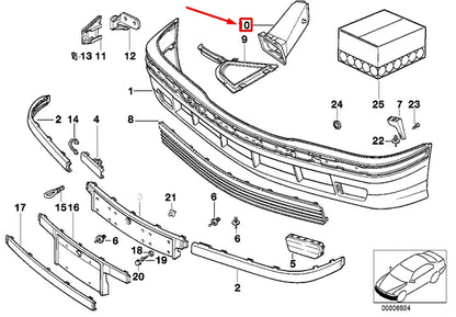 NEW BMW 3 E36 FRONT RIGHT AIR DUCT 51718156252 8156252 ORIGINAL