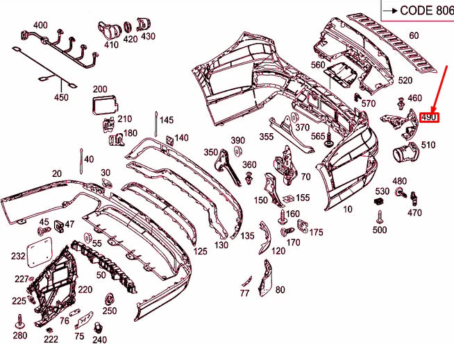 NEW MERCEDES-BENZ GLS X166 REAR BUMPER LEFT BRACKET A1668852714 ORIGINAL