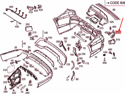 NEW MERCEDES-BENZ GLS X166 REAR BUMPER LEFT BRACKET A1668852714 ORIGINAL