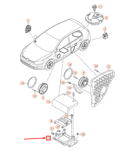 NEW VOLKSWAGEN GOLF MK7 RADIO AMPLIFIER BRACKET 5G0035933 ORIGINAL