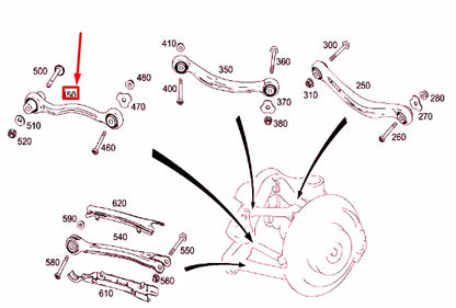 NEW MERCEDES-BENZ C W204 REAR AXLE SUSPENSION LEFT TIE ROD A2053506503 ORIGINAL