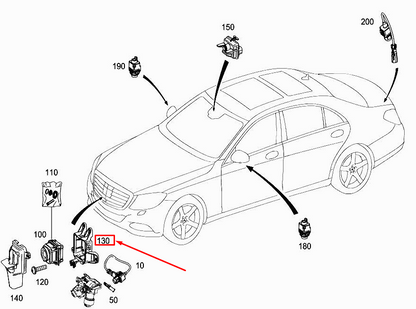 NEW MERCEDES-BENZ S W222 NIGHT VISION SYSTEM CAMERA MOUNT A2225455340 ORIGINAL