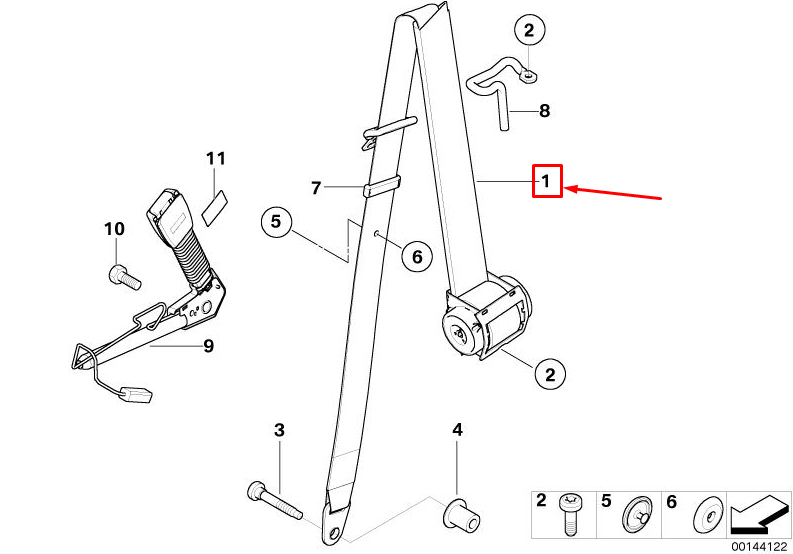 new mini cabrio r52 front left upper seatbelt 7077361 72117077361 original