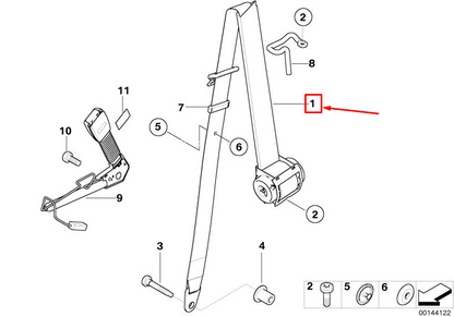 new mini cabrio r52 front left upper seatbelt 7077361 72117077361 original