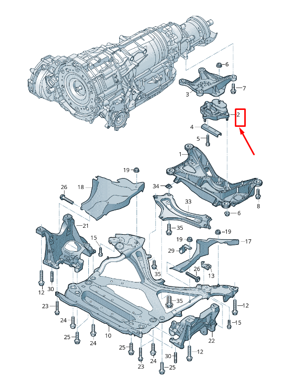 new audi a4 avant b9 gearbox mounting 8w0399156be original