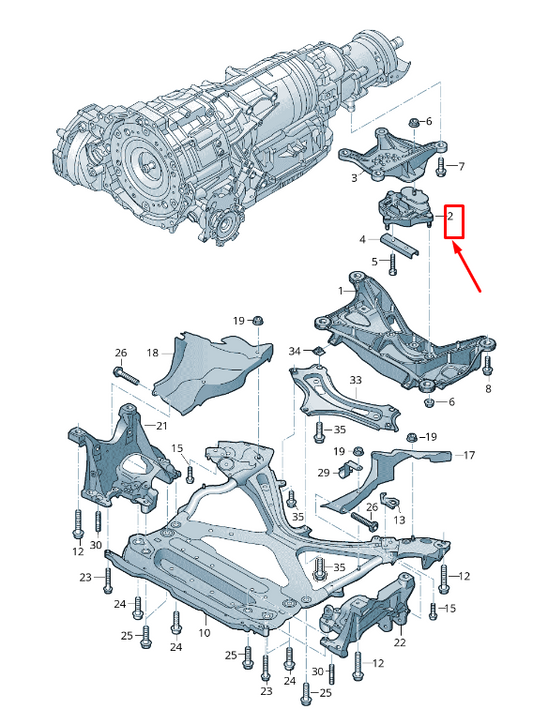new audi a4 avant b9 gearbox mounting 8w0399156be original