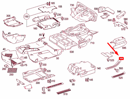 NEW MERCEDES-BENZ GL X164 REAR LEFT DOOR INSIDE RAIL A16468013359051 ORIGINAL