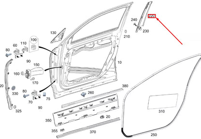 NEW MERCEDES-BENZ GLB X247 FRONT LEFT DOOR B-PILLAR TRIM A2477220100 ORIGINAL