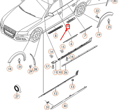 NEW AUDI A4 B8 REAR LEFT DOOR SILL TRIM STRIP S-LINE 8K0853375B01C ORIGINAL