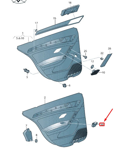 NEW VOLKSWAGEN ARTEON 3H7 REAR DOOR SWITCH TRIM 5G0868345TU5
