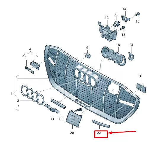 NEW AUDI E-TRON GEN LEFT RADIATOR GRILLE COVER 4KE8539913DA