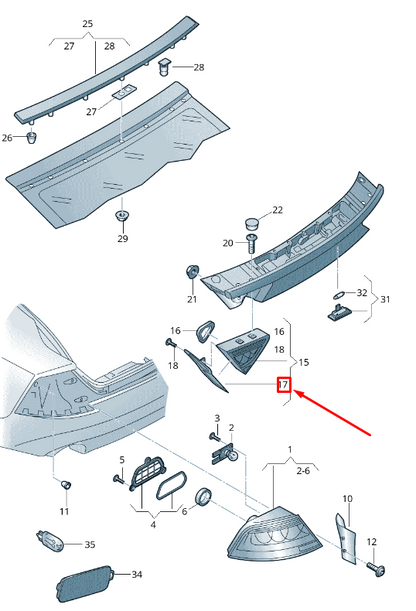 NEW AUDI A7 SPORTBACK 4G REAR LEFT INNER TAIL LIGHT TRIM 4G8945253A ORIGINAL