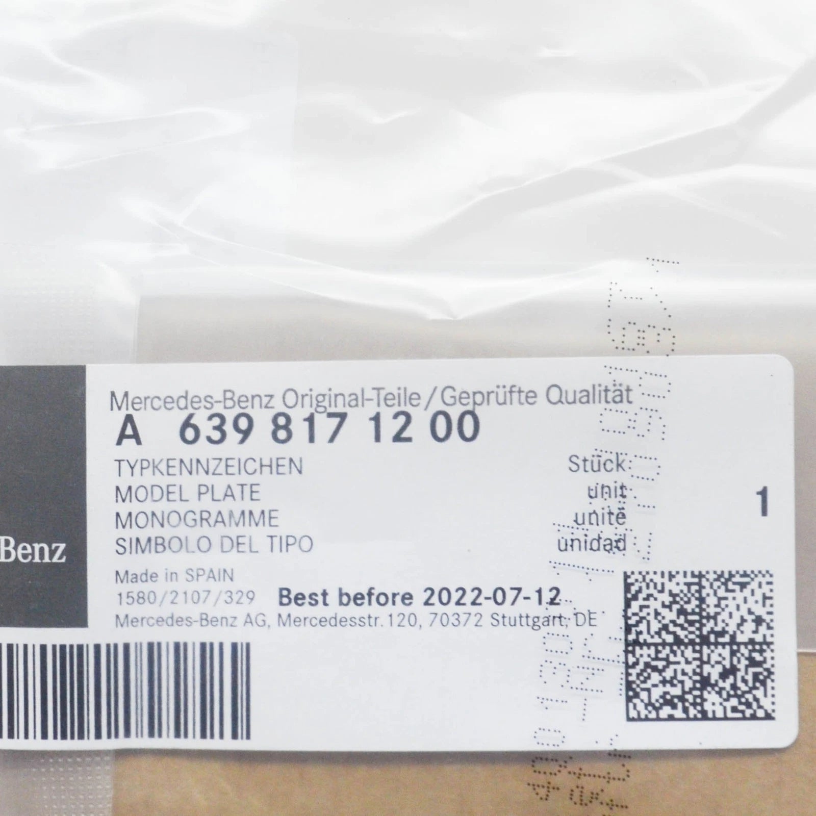 NEW MERCEDES-BENZ VITO W639 TRUNK LID CDI CHROME BADGE A6398171200 ORIGINAL