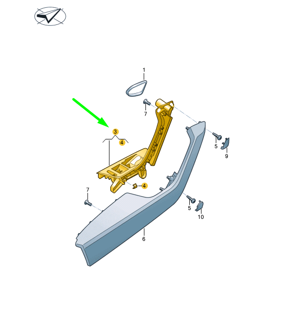 new volkswagen arteon front right door pull handle lhd 3g186718081u original