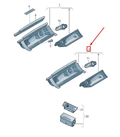 NEW VW TOUAREG 7P MK2 FRONT STOWAGE COMPARTMENT RHD 7P2863071C9B9