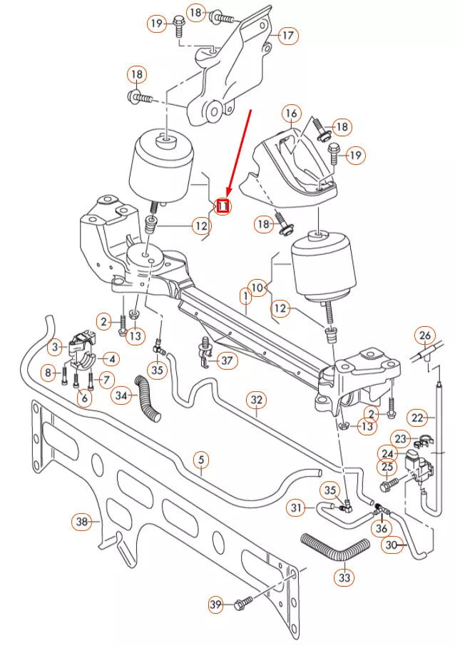 NEW VW PHAETON GP4 MK4 ENGINE MOUNT BONDED RUBBER BUSH 3D0199381N ORIGINAL