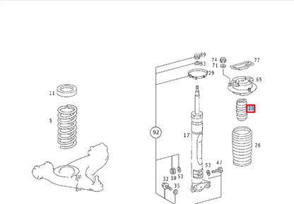 NEW MERCEDES-BENZ COUPE C124 FRONT AXLE SPRING RUBBER BUFFER A1243230644