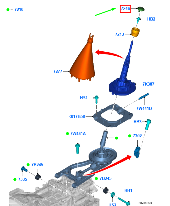 new ford ranger t6 mk1 gear change lever knob insulator 1751565 original