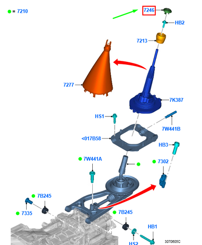 new ford ranger t6 mk1 gear change lever knob insulator 1751565 original