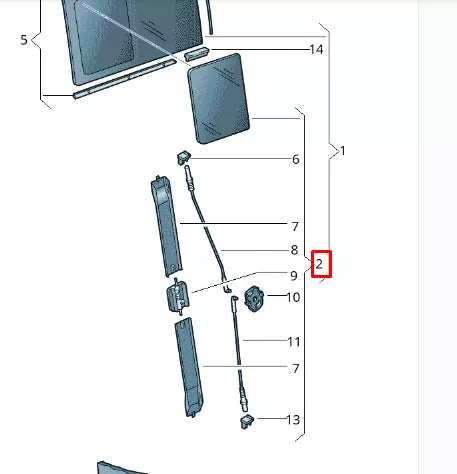 NEW VW TRANSPORTER T6 LEFT SLIDING DOOR GLASS PANEL MOVABLE 7E0847795E ORIGINAL