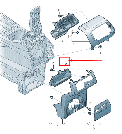 NEW AUDI E-TRON GEN REAR CONSOLE STOWAGE COMPARTMENT 4KE8633006PS ORIGINAL