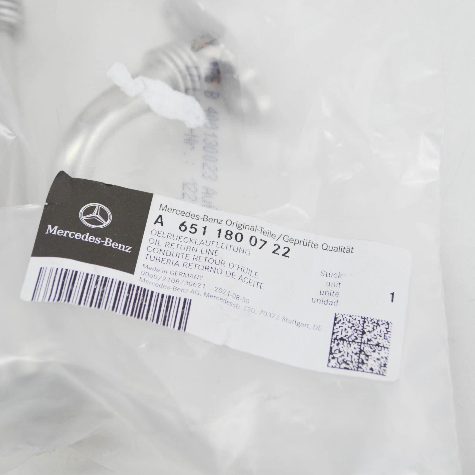 NEW MB E W212 OIL RETURN HOSE E200 PETROL 1.8 A6511800722 ORIGINAL