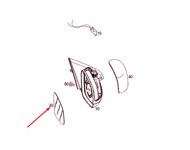 NEW SMART FORTWO COUPE 453 FRONT RIGHT DOOR MIRROR GLASS LHD A4538113800