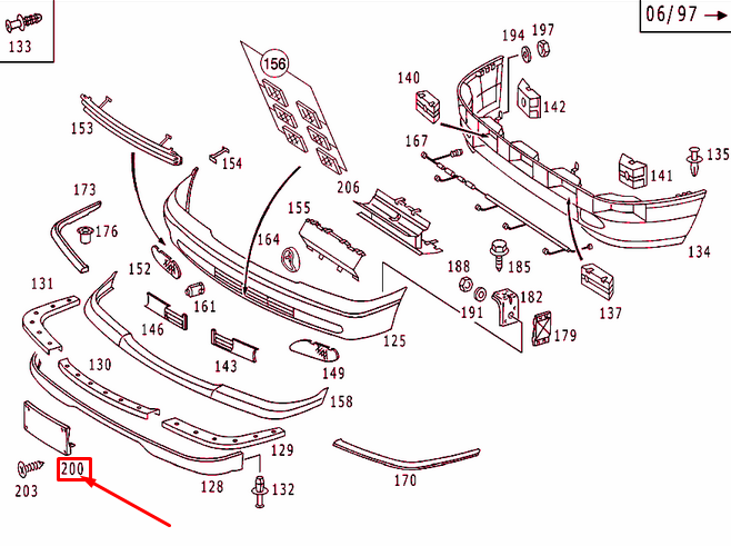 NEW MERCEDES-BENZ C W202 FRONT BUMPER LICENSE PLATE MOULDING A2028850481