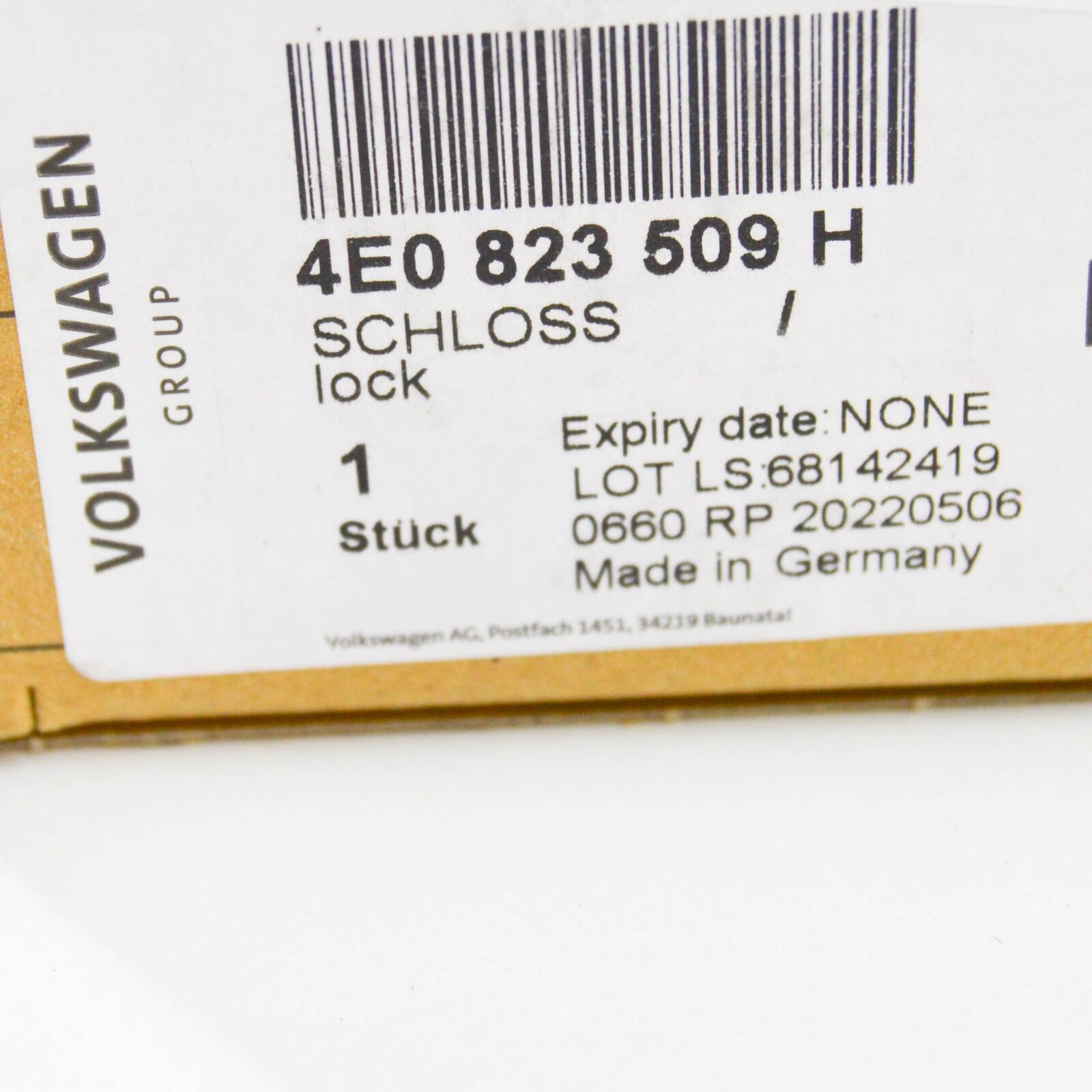 NEW AUDI R8 4S REAR LID LOCK WITH MICRO-SWITCH 4E0823509H ORIGINAL