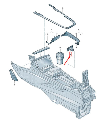 NEW AUDI E-TRON GEN REAR CONSOLE TRIM PANEL INSERT 4KE8634006PS