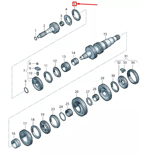 NEW VOLKSWAGEN CRAFTER 2F MK1 5TH GEAR SYNCHRONIZER RING 0B7311295C
