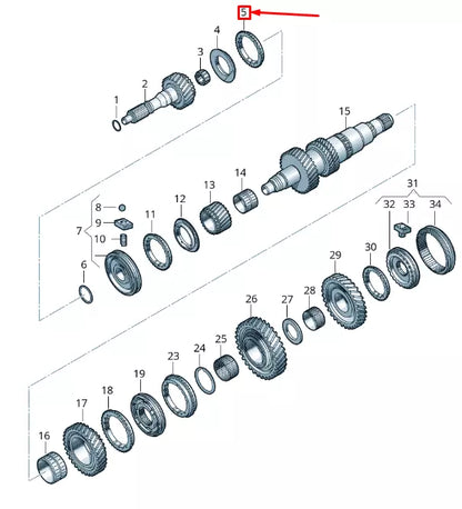 NEW VOLKSWAGEN CRAFTER 2F MK1 5TH GEAR SYNCHRONIZER RING 0B7311295C