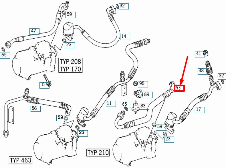 NEW MERCEDES-BENZ ML W163 A/C REFRIGERANT DELIVERY LINE PIPE A1122300056