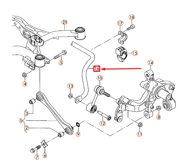 NEW AUDI A3 8P REAR ANTI ROLL BAR 1K0511409CA ORIGINAL