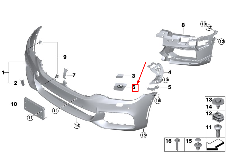 new bmw 5 touring g31 front left headlight washer holder 51118061777 original