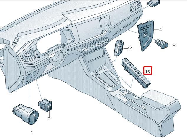 NEW VOLKSWAGEN POLO AW ECO CONTROL SWITCH PANEL 2G0927137RWHS ORIGINAL
