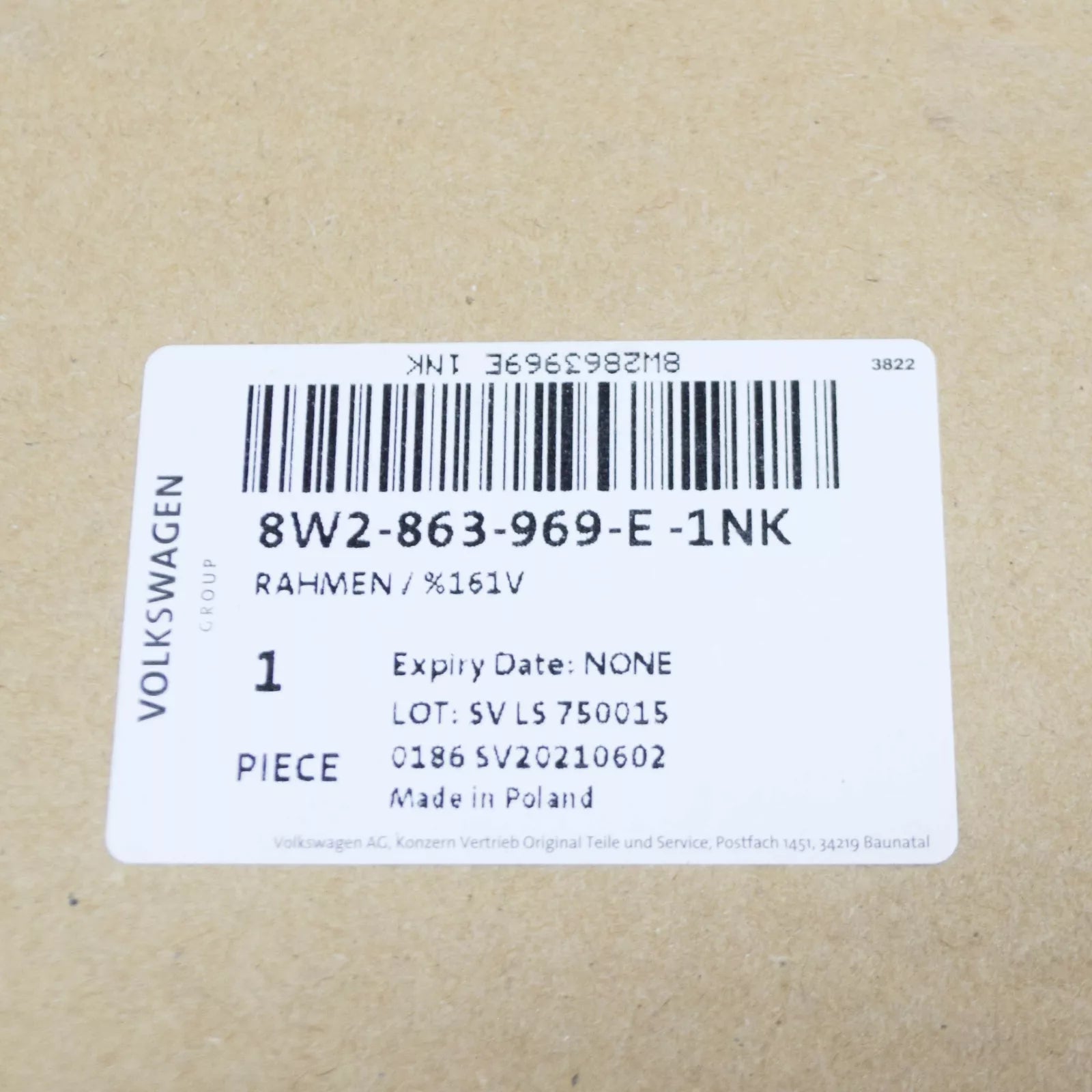 NEW AUDI A4 B9 CENTRE CONSOLE COVER FRAME RHD 8W2863969E1NK ORIGINAL