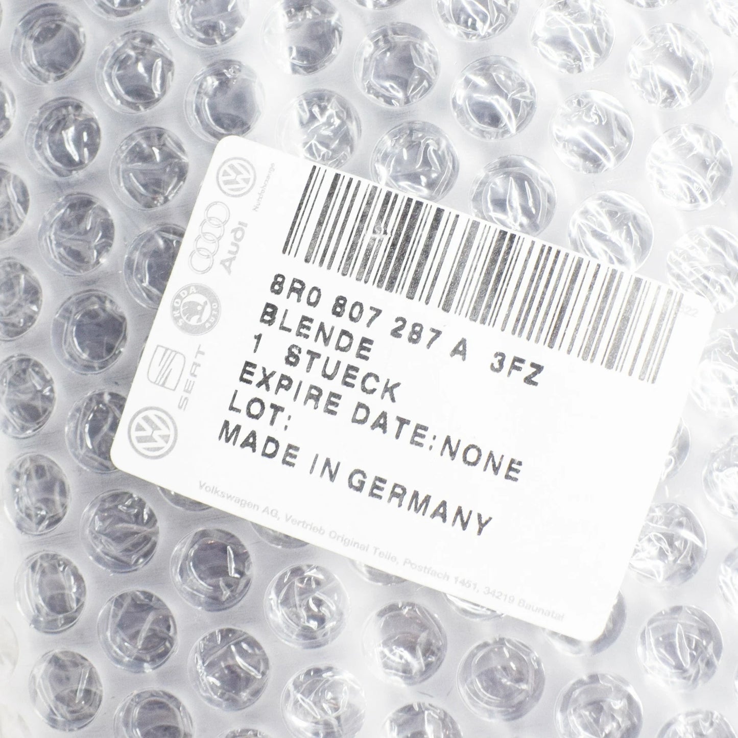 NEW AUDI Q5 8R FRONT LICENSE PLATE FILLER 8R0807287A3FZ