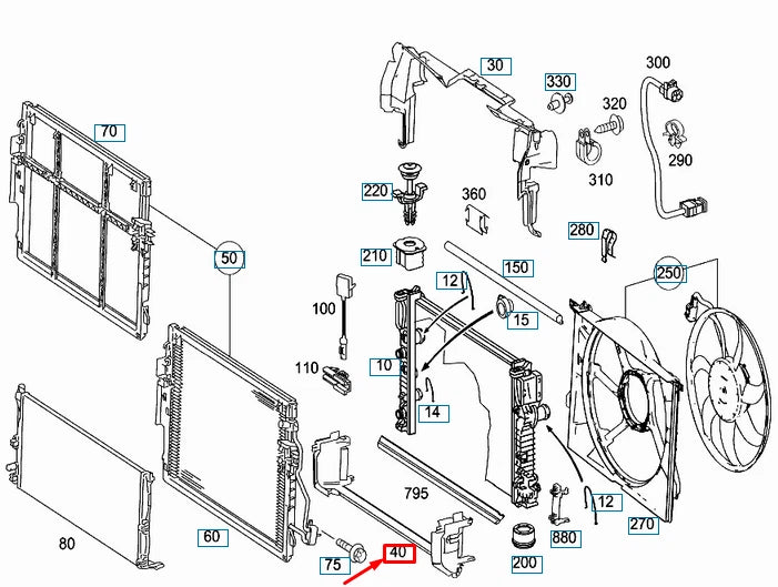 NEW MERCEDES-BENZ S W221 LOWER AIR DUCT BAFFLE A2215052630 ORIGINAL