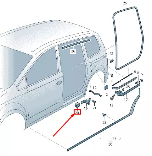 NEW VW SHARAN 7N SLIDING DOOR STOP BUFFER 7N0843675A